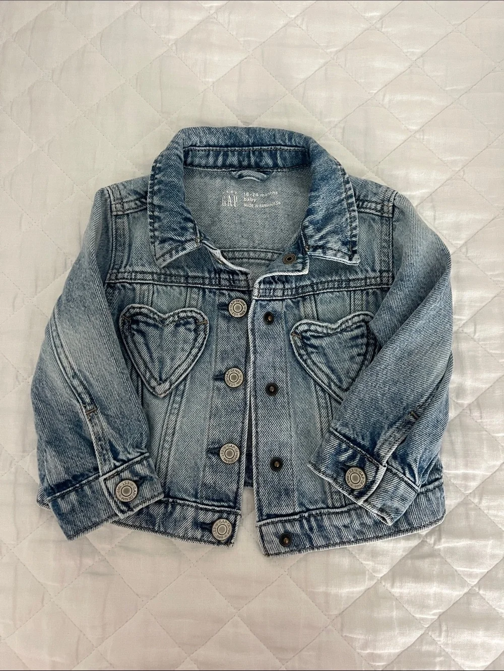 GAP Kids Blue Denim Jacket with Heart Pockets